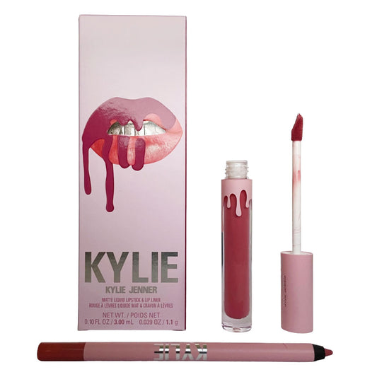 Kylie Jenner Matte Liquid Lipstick 3ml & Lip Liner 1.1g Set #302 Snow Way Bae